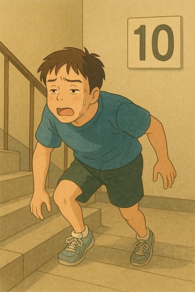 息切れをしている画像