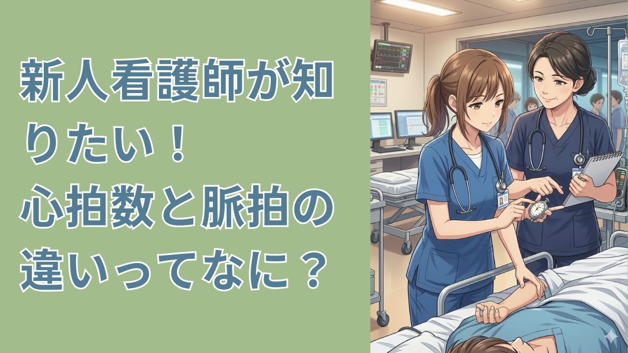 新人看護が知りたい！心拍数と脈の違いってなに？