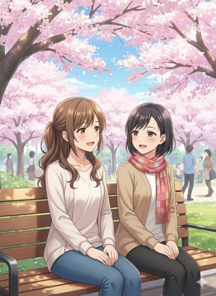 友達と楽しく話す看護師