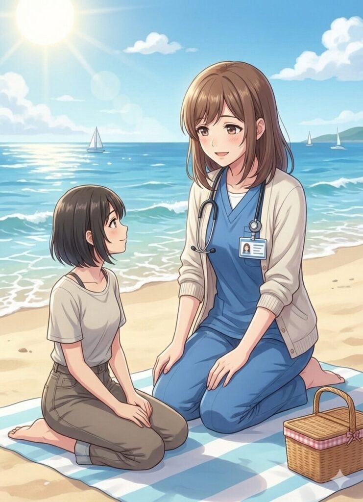 頑張る　新人看護師