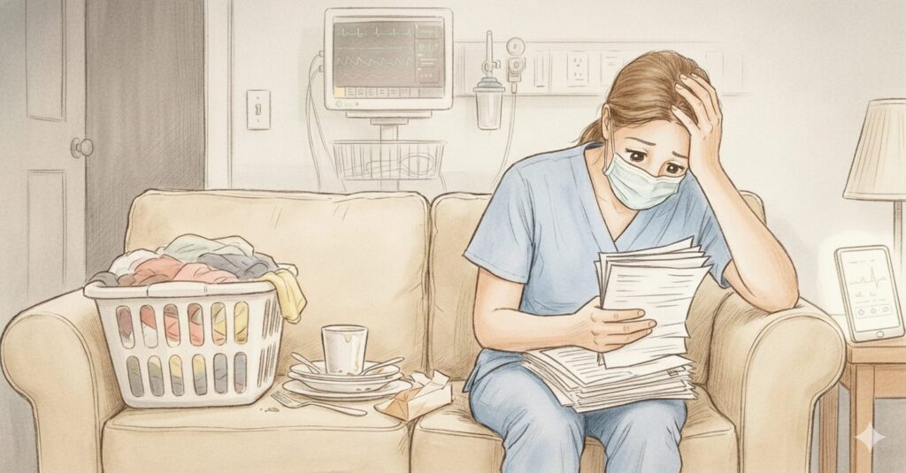 気を張り続けて、回復する時間がない看護師