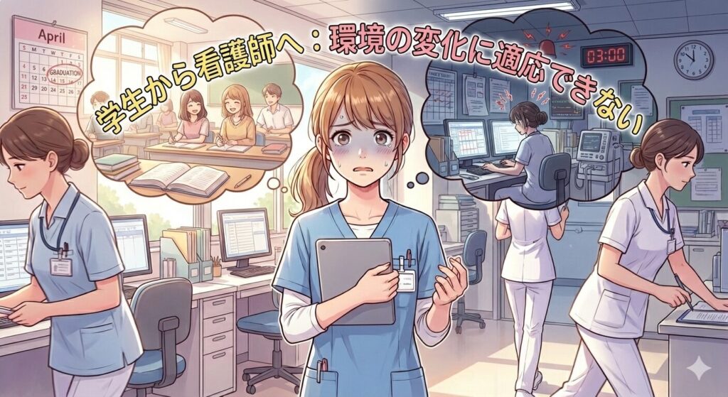 環境の変化に適応できない新人看護師