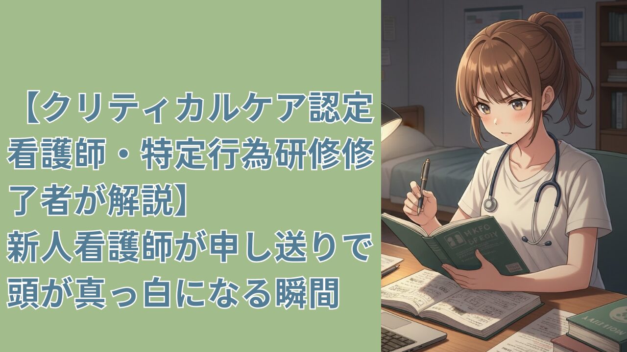 【クリティカルケア認定看護師・特定行為研修修了者が解説】 新人看護師が申し送りで頭が真っ白になる瞬間