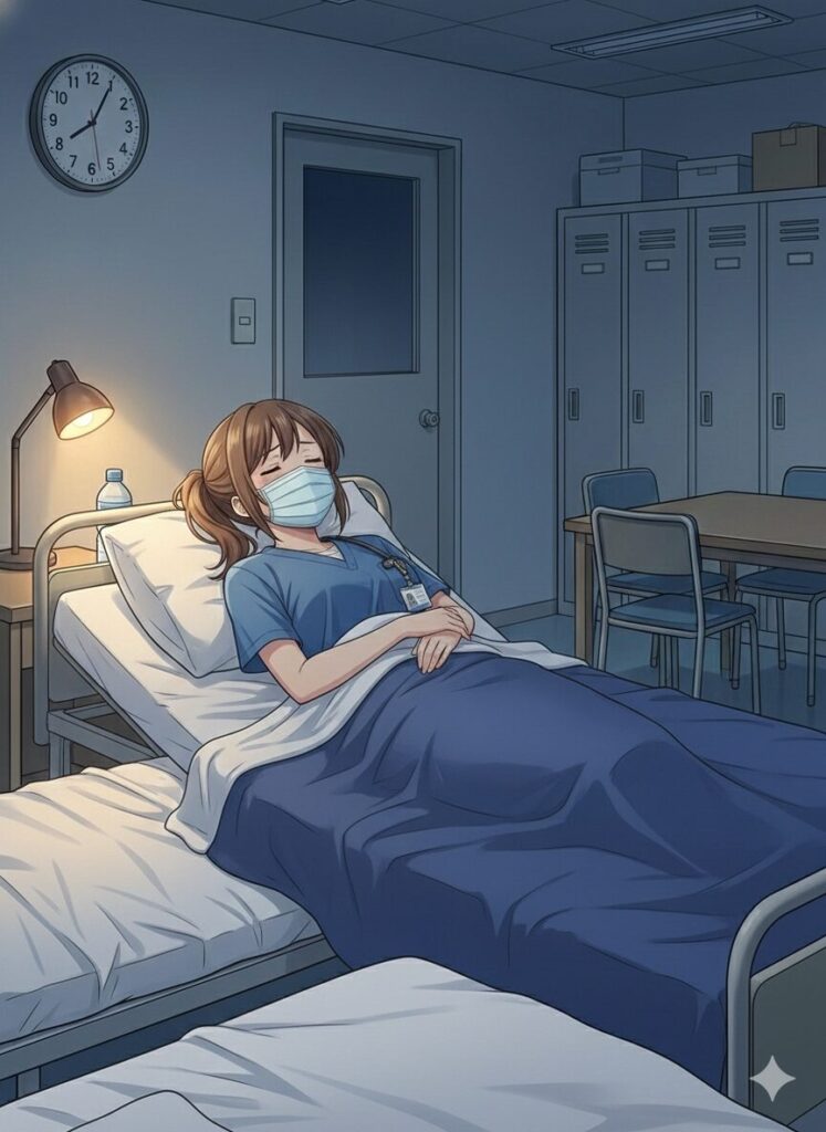 仮眠している看護師