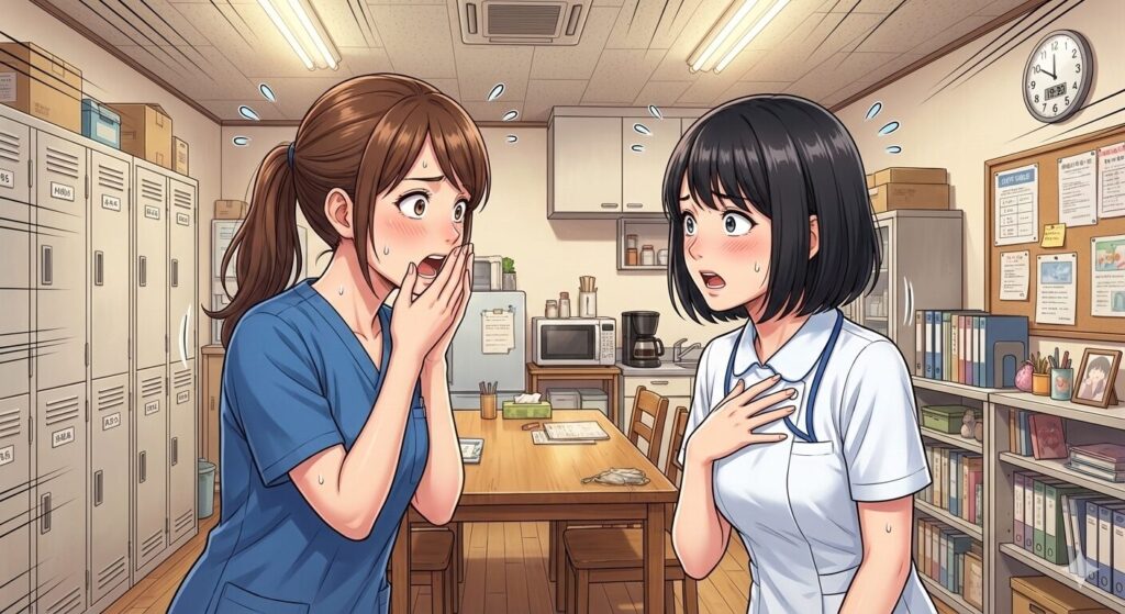驚く看護師