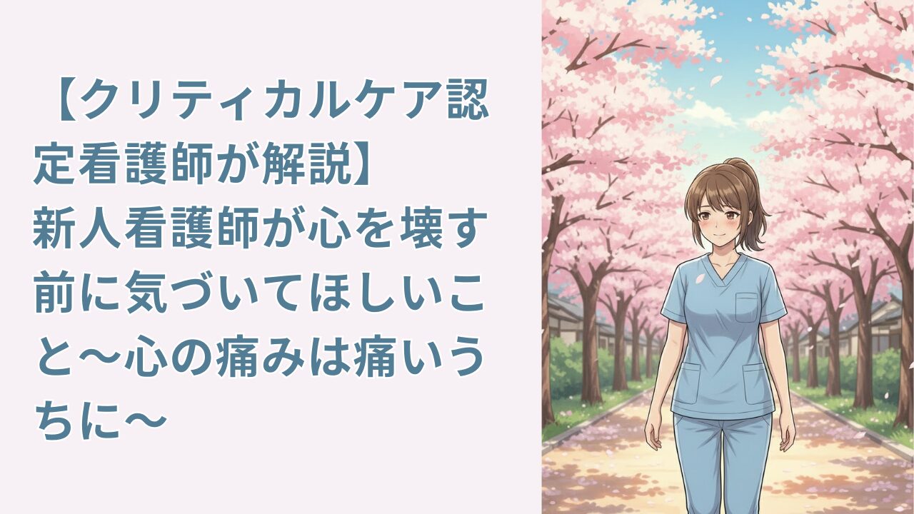 【クリティカルケア認定看護師が解説】看護師が心を壊す前に気づいてほしいこと〜心の痛みは痛いうちに〜