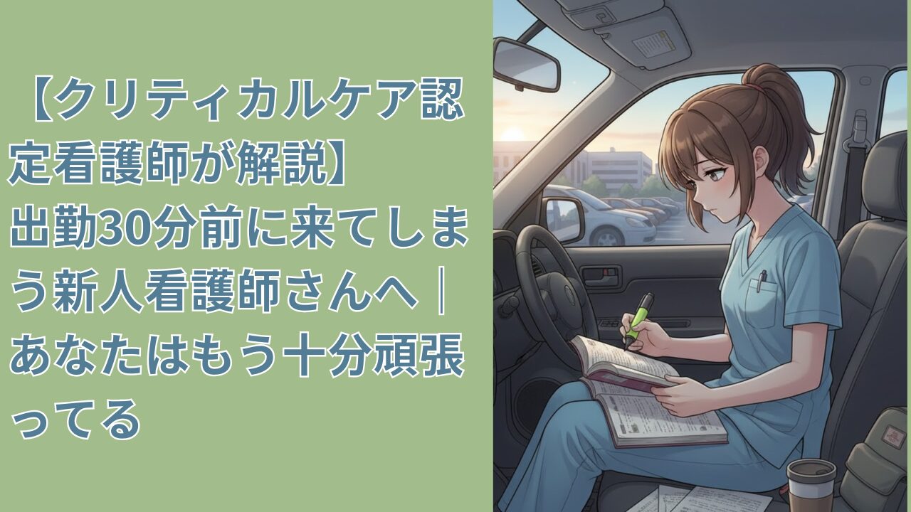 【クリティカルケア認定看護師が解説】出勤30分前に来てしまう新人看護師さんへ｜あなたはもう十分頑張ってる