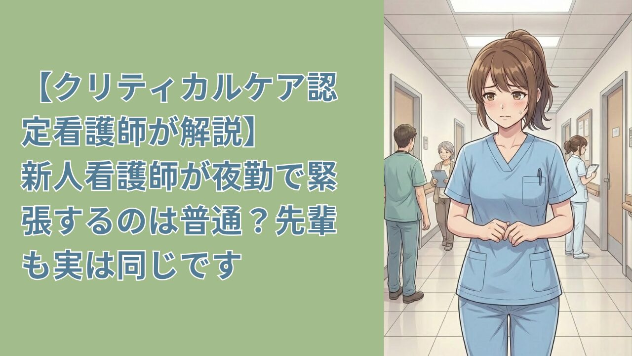 【クリティカルケア認定看護師が解説】新人看護師が夜勤で緊張するのは普通？先輩も実は同じです