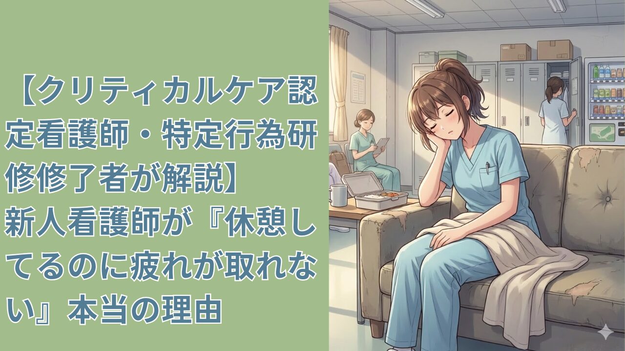 【クリティカルケア認定看護師・特定行為研修修了者が解説】新人看護師が『休憩してるのに疲れが取れない』本当の理由