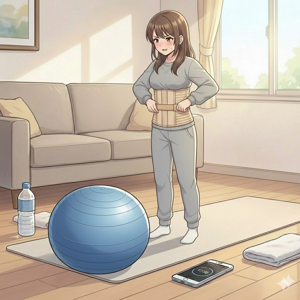 コルセットをつけた看護師