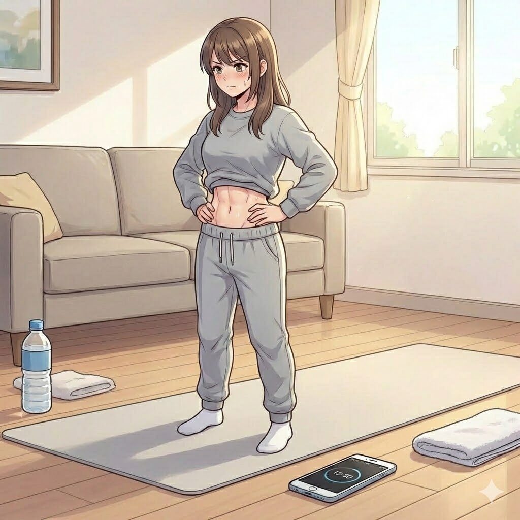 体幹を気にしている看護師