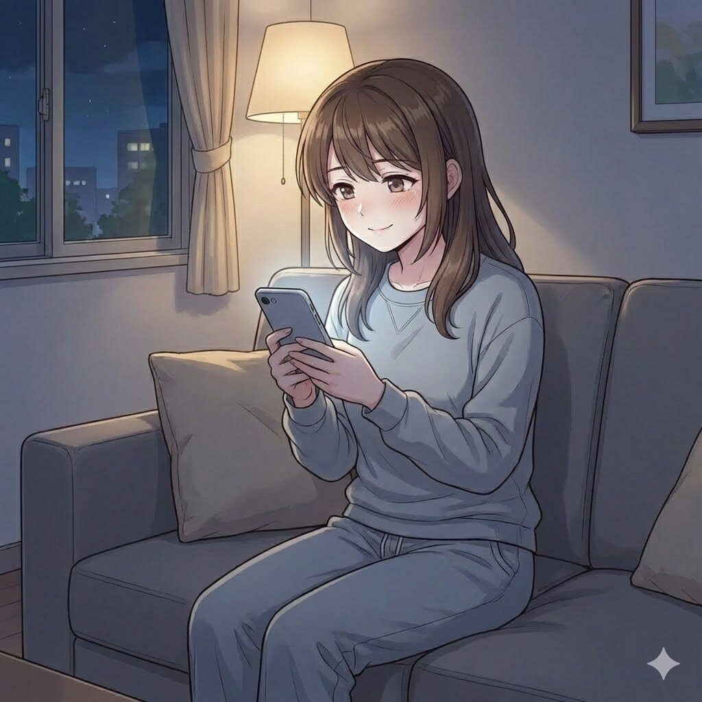 スマホを見ている看護師