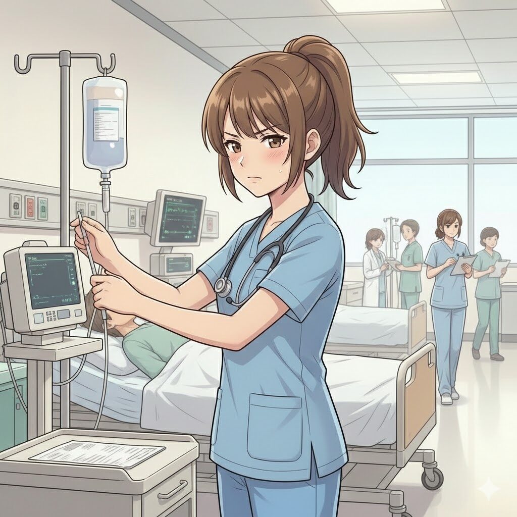 一生懸命働く新人看護師