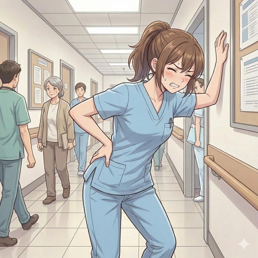 ストレッチする看護師