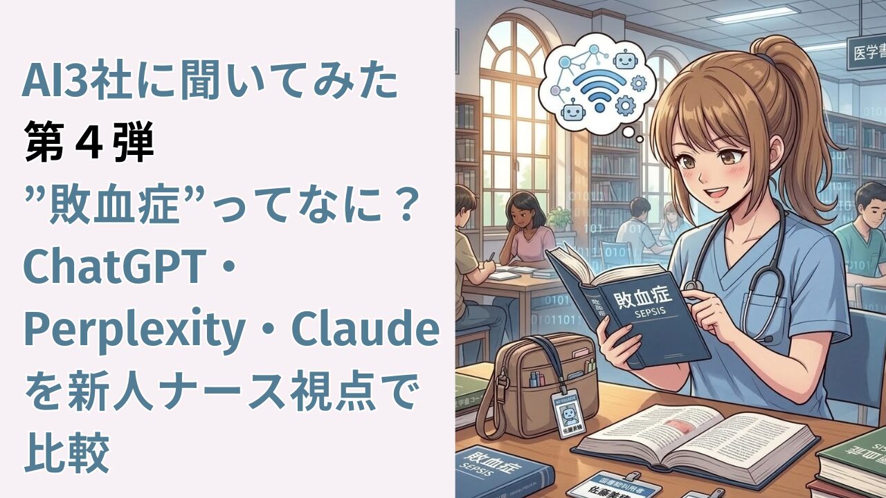 AI3社に聞いてみた　第４弾｜”敗血症”ってなに？ChatGPT・Perplexity・Claudeを新人ナース視点で比較