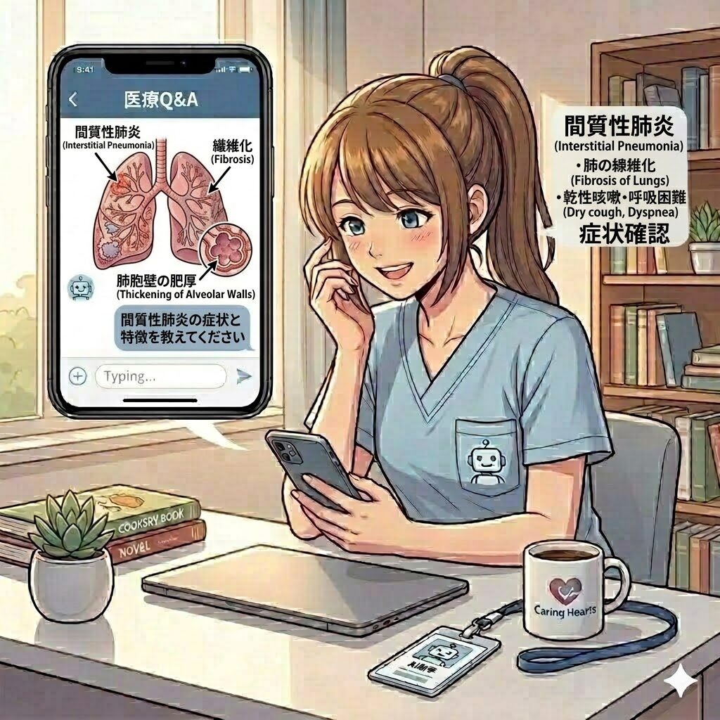 間質性肺炎を調べる看護師