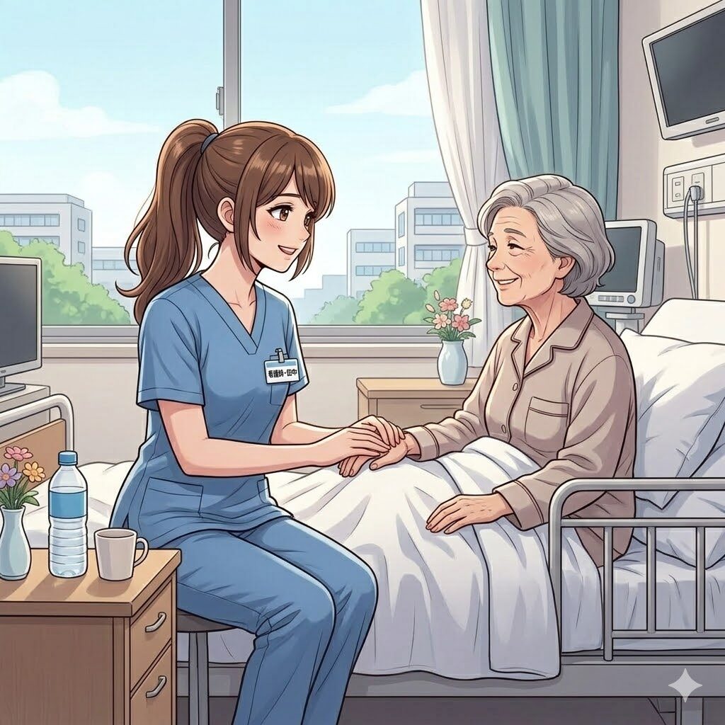 看護師が患者さんと対話する