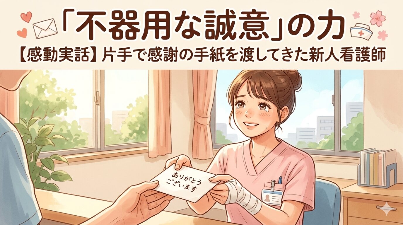 【感動実話】片手で感謝の手紙を渡してきた新人看護師から学んだ「不器用な誠意」の力