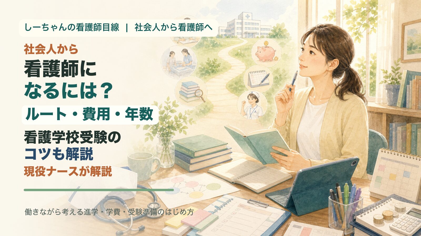 社会人から看護師になるには？ルート・費用・年数と看護学校受験のコツを現役ナースが解説
