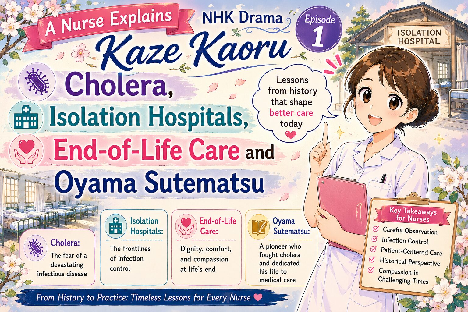 A Nurse Explains NHK Drama Kaze Kaoru Episode 1: Cholera, Isolation Hospitals, End-of-Life Care and Oyama Sutematsu