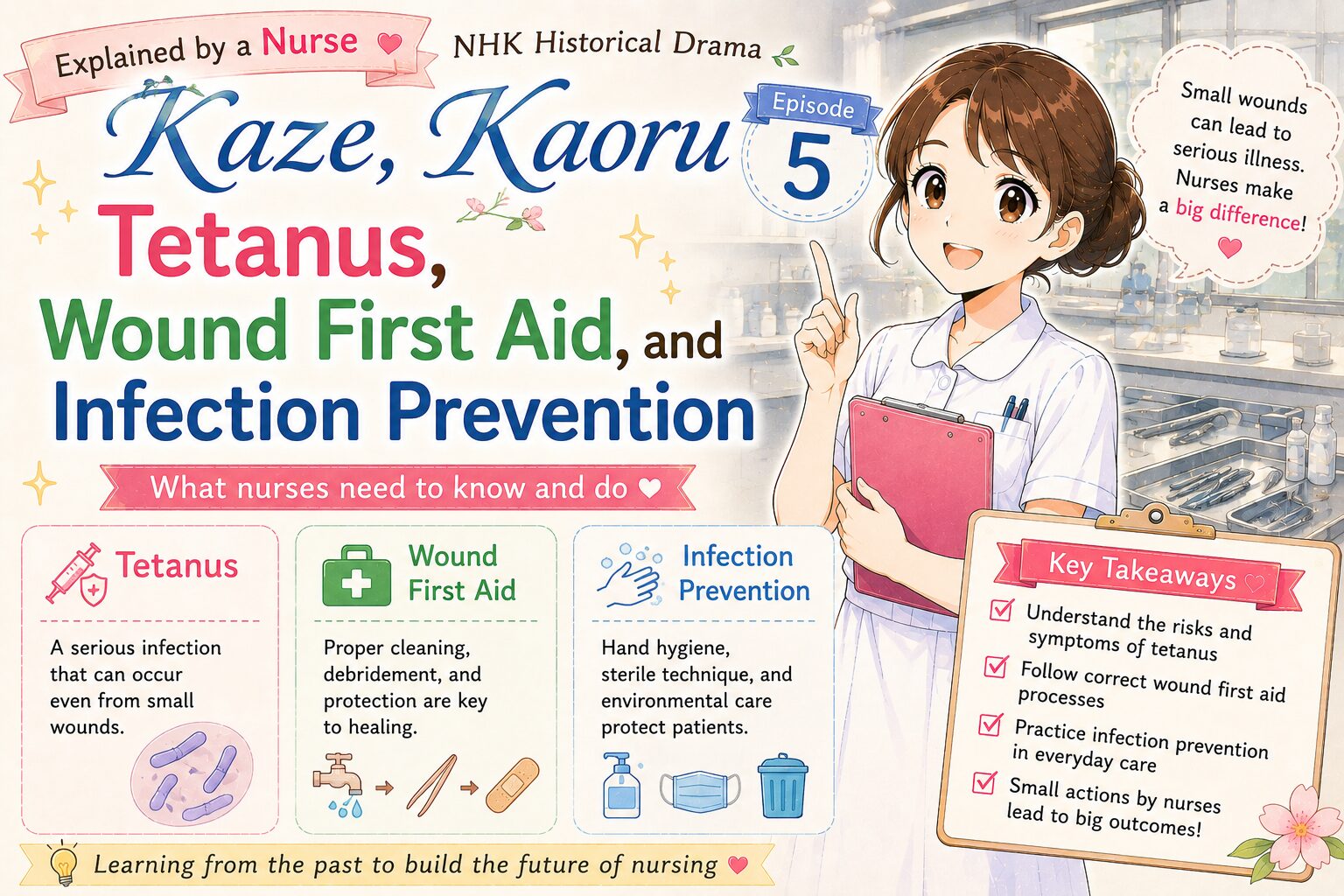 Kaze, Kaoru Episode 5 Explained by a Nurse: Tetanus, Wound First Aid, and Infection Prevention