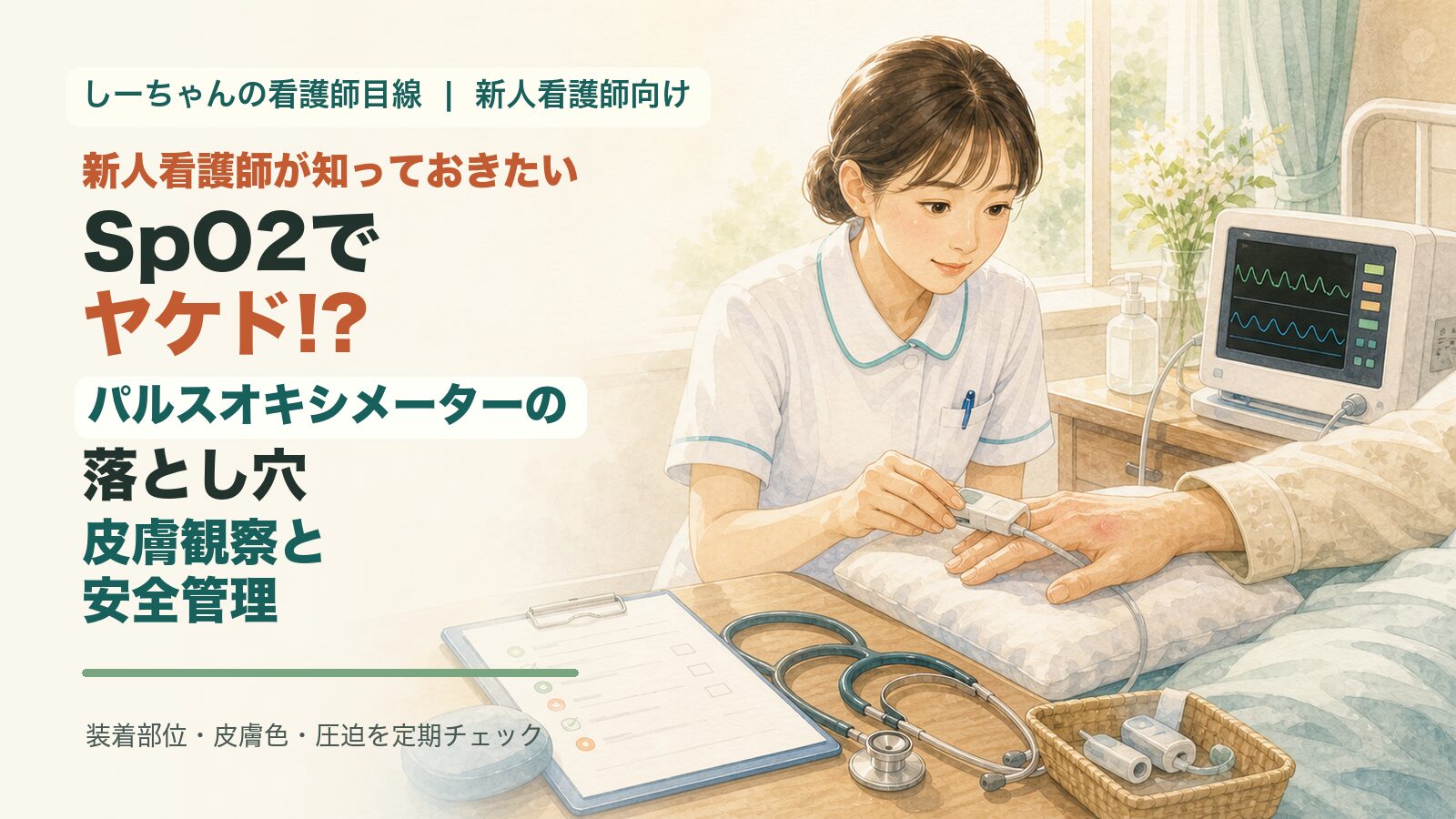 SpO2モニターでヤケド！？新人看護師が知っておきたいパルスオキシメーターの落とし穴と安全管理