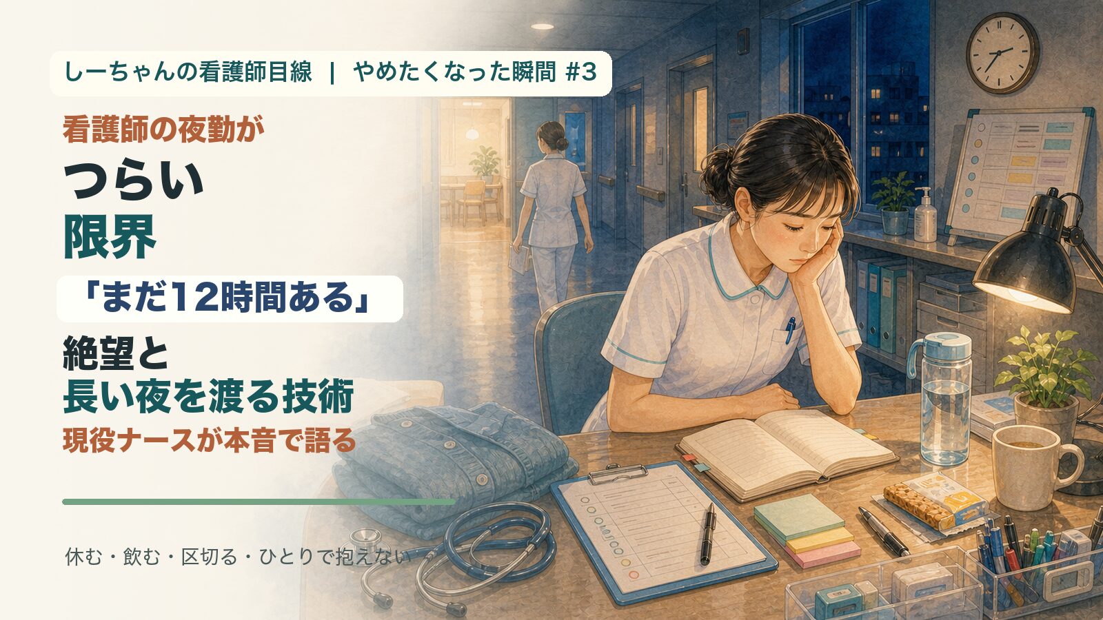 看護師の夜勤がつらい・限界｜「まだ12時間ある」絶望と、長い夜を渡る技術を現役ナースが本音で語る【やめたくなった瞬間#3】