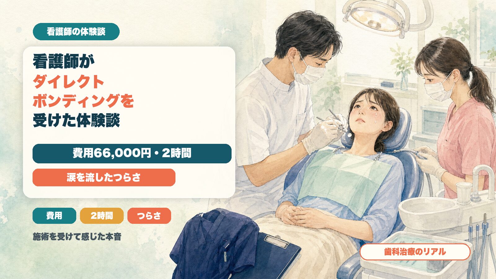 看護師がダイレクトボンディングを受けた体験談｜費用66,000円・2時間・涙を流したつらさ
